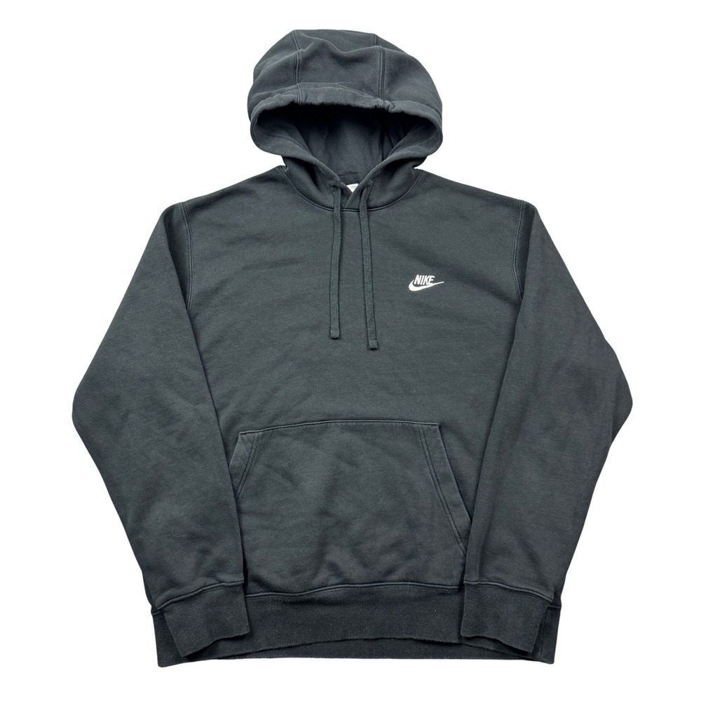 Nike Sportswear Club Fleece Hoodie Black Logo Mens Large Pullover Sweatshirt